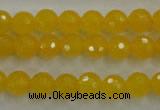 CYJ202 15.5 inches 8mm faceted round yellow jade beads wholesale