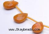 CYJ24 9*13mm faceted teardrop yellow jade beads Wholesale