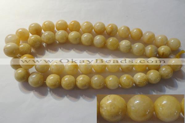 CYJ256 15.5 inches 16mm round yellow jade beads wholesale