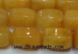 CYJ271 15.5 inches 10*14mm faceted tube yellow jade gemstone beads