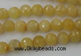 CYJ321 15.5 inches 8mm faceted round yellow jade beads wholesale