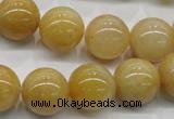 CYJ402 15.5 inches 8mm round yellow jade gemstone beads