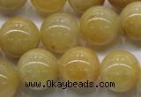 CYJ403 15.5 inches 10mm round yellow jade gemstone beads