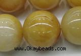 CYJ408 15.5 inches 20mm round yellow jade gemstone beads