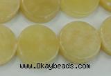 CYJ51 15.5 inches 20mm coin yellow jade gemstone beads wholesale