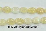 CYJ59 15.5 inches 8*10mm oval yellow jade gemstone beads wholesale