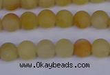 CYJ601 15.5 inches 6mm round matte yellow jade beads wholesale