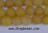 CYJ602 15.5 inches 8mm round matte yellow jade beads wholesale