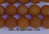 CYJ613 15.5 inches 10mm round matte yellow jade beads wholesale