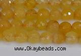 CYJ638 15.5 inches 4mm faceted round yellow jade beads wholesale