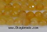 CYJ639 15.5 inches 6mm faceted round yellow jade beads wholesale