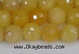 CYJ641 15.5 inches 10mm faceted round yellow jade beads wholesale