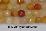 CYJ645 15.5 inches 4mm faceted round mixed yellow jade beads