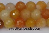 CYJ647 15.5 inches 8mm faceted round mixed yellow jade beads