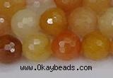 CYJ649 15.5 inches 12mm faceted round mixed yellow jade beads