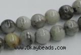 CYQ04 15.5 inches 10mm round natural pyrite quartz beads wholesale