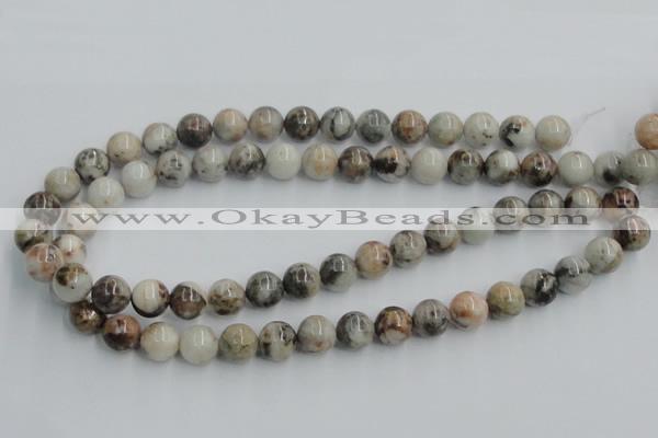 CYQ05 15.5 inches 12mm round natural pyrite quartz beads wholesale