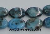 CYQ55 15.5 inches 13*18mm oval dyed pyrite quartz beads wholesale