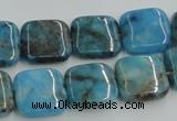 CYQ59 15.5 inches 16*16mm square dyed pyrite quartz beads wholesale