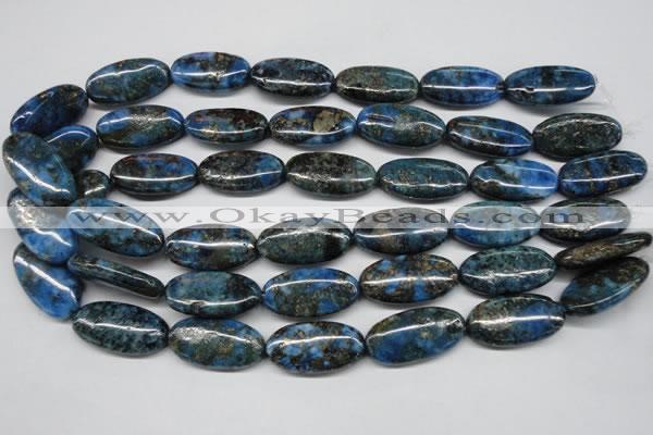 CYQ73 15.5 inches 15*30mm oval dyed pyrite quartz beads wholesale