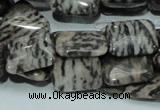 CZJ10 16 inches 12*16mm rectangle zebra jasper gemstone beads