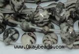 CZJ12 16 inches 10*14mm flat teardrop zebra jasper gemstone beads