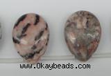 CZJ19 Top-drilled 18*25mm flat teardrop zebra jasper gemstone beads