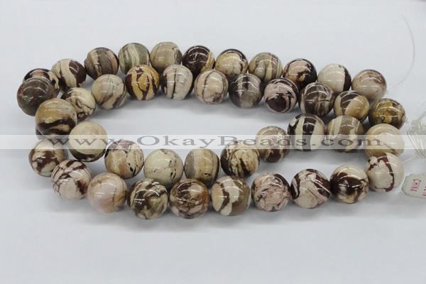 CZJ256 15.5 inches 20mm round zebra jasper beads wholesale