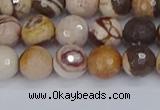 CZJ280 15.5 inches 8mm faceted round zebra jasper beads