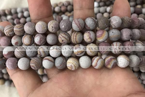 CZJ287 15.5 inches 8mm round matte red zebra jasper beads