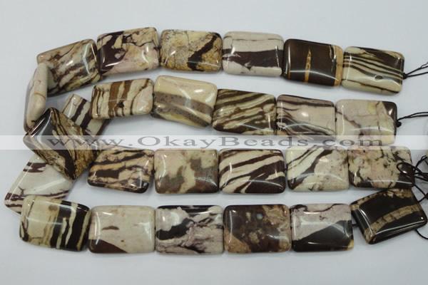 CZJ303 15.5 inches 22*30mm rectangle zebra jasper beads wholesale