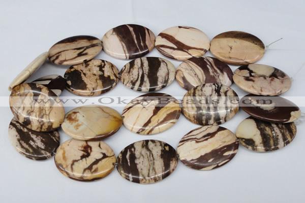 CZJ360 15.5 inches 30*40mm oval zebra jasper beads wholesale