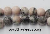 CZJ403 15.5 inches 10mm round pink zebra jasper beads wholesale