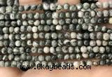 CZJ410 15.5 inches 4mm round green zebra jasper beads wholesale