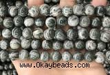 CZJ414 15.5 inches 12mm round green zebra jasper beads wholesale