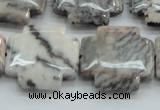 CZJ53 16 inches 25*25mm cross zebra jasper gemstone beads wholesale