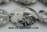 CZJ54 16 inches 22*30mm oval zebra jasper gemstone beads wholesale