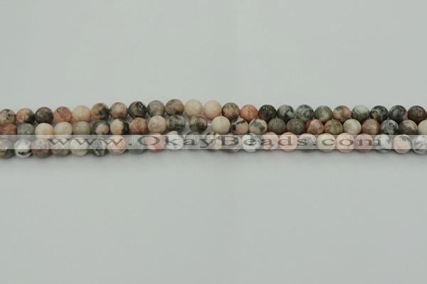 CZJ550 15.5 inches 4mm round pink zebra jasper beads wholesale