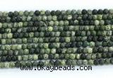 CZJ570 15.5 inches 4mm round green zebra jasper gemstone beads