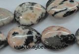 CZJ70 15.5 inches 18*25mm flat teardrop zebra jasper gemstone beads