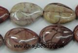 CZJ82 16 inches 18*25mm flat teardrop red zebra jasper beads wholesale