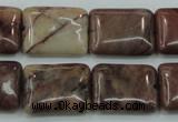 CZJ86 16 inches 15*20mm rectangle red zebra jasper beads wholesale