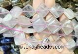 DOBS01 15 inches 15mm diamond rose quartz gemstone beads wholesale