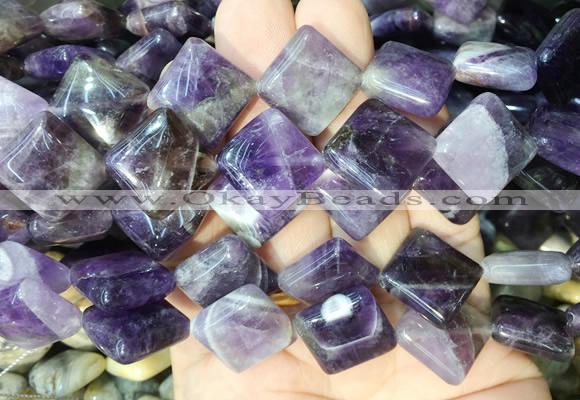 DOBS03 15 inches 15mm diamond amethyst gemstone beads wholesale