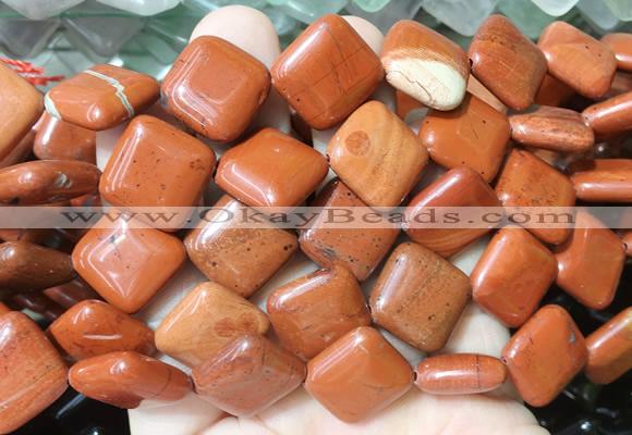 DOBS06 15 inches 15mm diamond red jasper gemstone beads wholesale