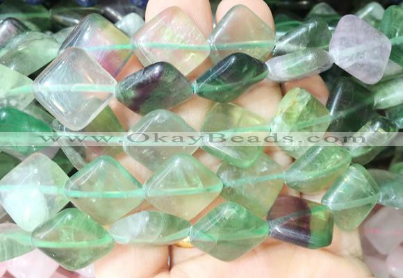 DOBS10 15 inches 15mm diamond fluorite gemstone beads wholesale