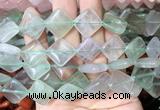 DOBS11 15 inches 15mm diamond fluorite gemstone beads wholesale