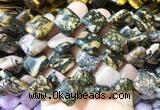 DOBS18 15 inches 15mm diamond black veined rhodonite gemstone beads wholesale