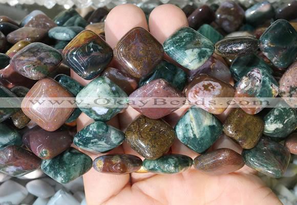 DOBS22 15 inches 15mm diamond ocean agate gemstone beads wholesale