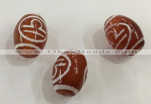 DZI317 10*14mm drum tibetan agate dzi beads wholesale